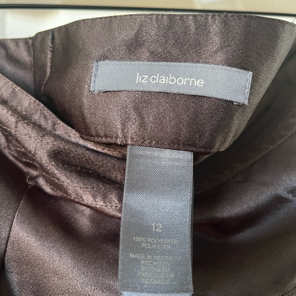 Vintage Liz Claiborne Chocolate Brown Tiered Midi Skirt - Picture 4 of 5